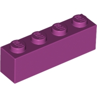 Lego kostka (kostička) 1x4, purpurová (4206364, 6014496, 6056373)